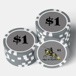 Eén dollar (logo) poker chips