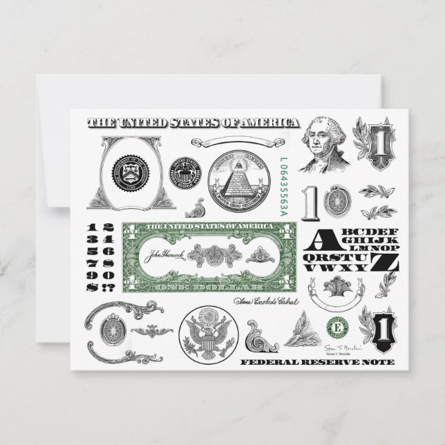 Eén dollarbiljetpatroon (Voorkant)