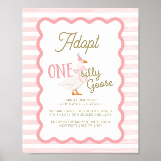 Een domme gans adoptiebord poster (Voorkant)