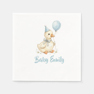 Eén domme gans baby shower gepersonaliseerde serve servet
