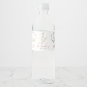 Een domme gans roze verjaardag waterfles etiket