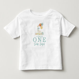 Eén Domme Gans Teal Blauwe Jongens 1e Verjaardag Kinder Shirts