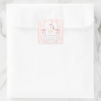 Eén domme gans-verhaalboek 1e verjaardag roze vierkante sticker