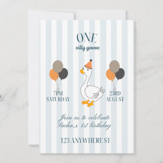 Een domme gans verjaardagsuitnodiging vlakke kaart