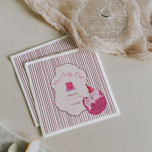 Eén domme roze kat 1e verjaardag servet