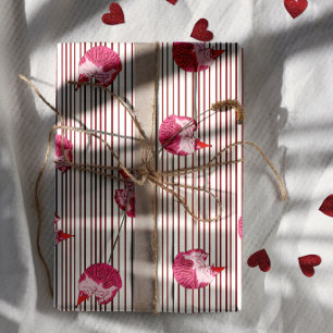 Eén domme roze kitten 1e verjaardag inpakpapier vel