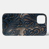 Een , donkerbruin leren design met inscriptie Case-Mate iPhone case (Achterkant (horizontaal))