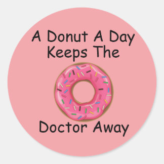 Een donut per dag ronde sticker