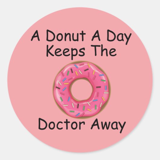 Een donut per dag ronde sticker (Voorkant)