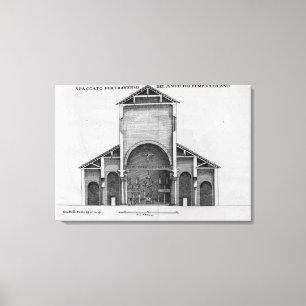 Een doorsnede van de oude Vaticaankerk Canvas Afdruk