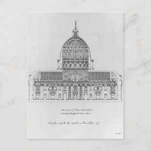 Een doorsnede van St. Peter's, Rome Briefkaart