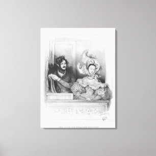 Een doos in het theater Italien, gegraveerd door F Canvas Afdruk