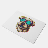 EEN DORABLE HOND MET ZONNEBRIL DEURMAT (Schuin)