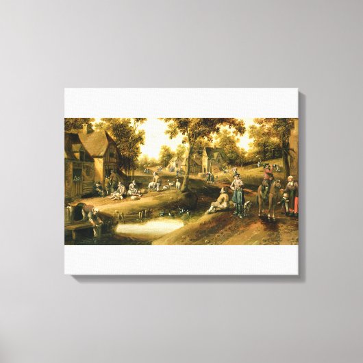 Een dorp canvas afdruk (Voorkant)