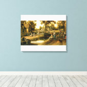 Een dorp canvas afdruk (Insitu (Houten vloer))