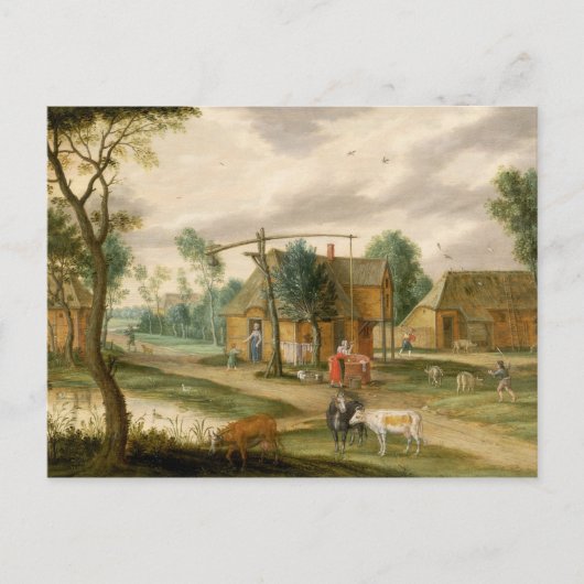 Een dorpslandschap briefkaart (Voorkant)