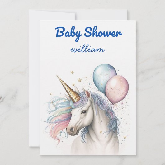 Een douche van regenbogen en Unicorns Kaart (Voorkant)