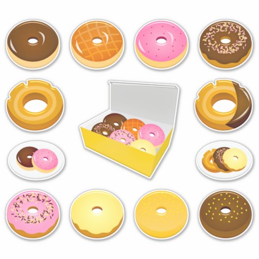 Een dozijn donuts sticker (Voorkant)