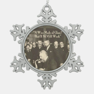 Een draad gemaakt van Glass Humoureus Tech Tin Sneeuwvlok Ornament