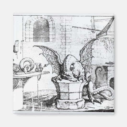 Een draak in een workshop magneet (Voorkant)