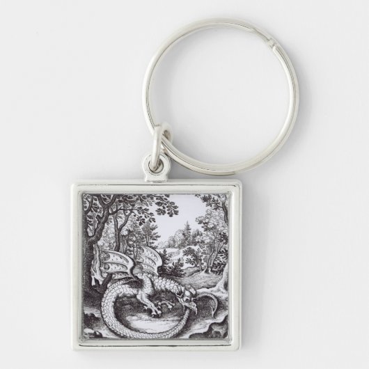 Een draak in het bos sleutelhanger (Voorkant)