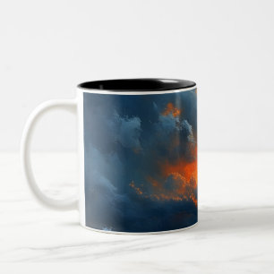 Een dramatisch zeegezicht bij Sunset Painting Art Tweekleurige Koffiemok