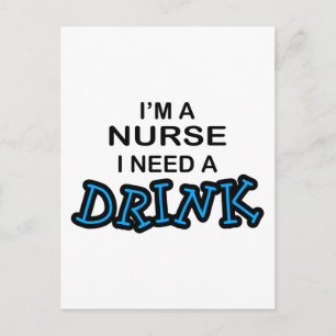 Een Drink nodig - Verpleegster Briefkaart