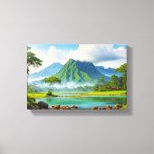 Een dromerig landschap: een vreedzaam Uitzicht van Canvas Afdruk (Voorkant)