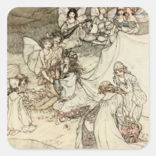 Een droomplein voor de midzomernacht vierkante sticker