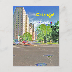 Een drukke Chicago-middag Briefkaart