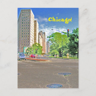 Een drukke Chicago-middag Briefkaart