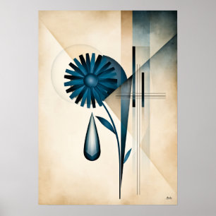 Een druppel houdt de lucht geometrische waterkunst poster