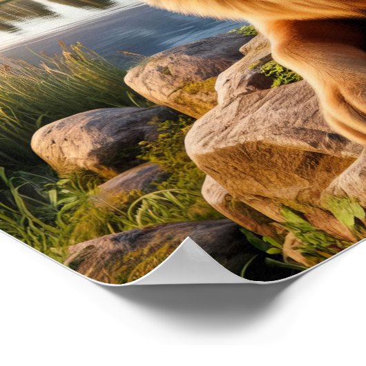 Een Duitse herder in een rustieke omgeving Poster (Hoek)