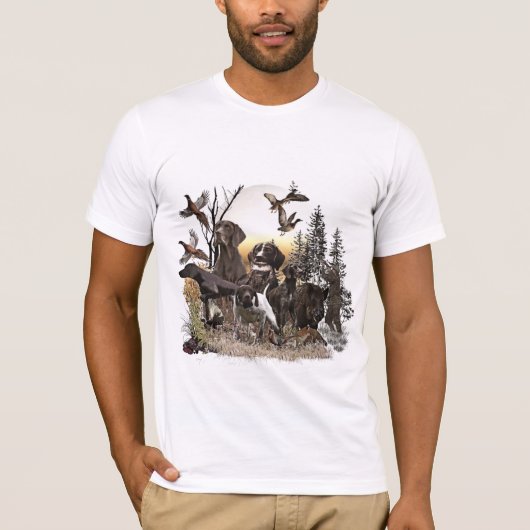 Een Duitse Shorthaired Pointer op T-Shirt (Voorkant)