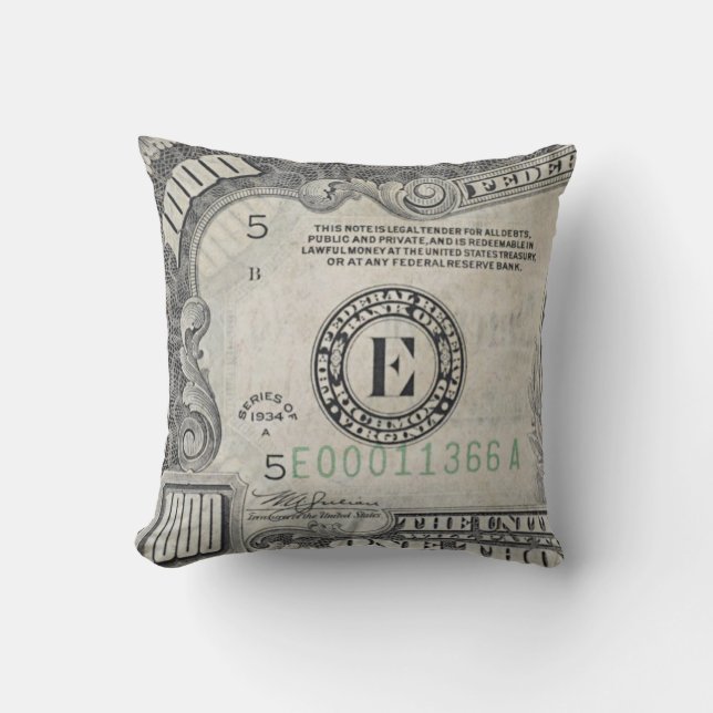 Een duizend dollar Bill Kussen (Voorkant)