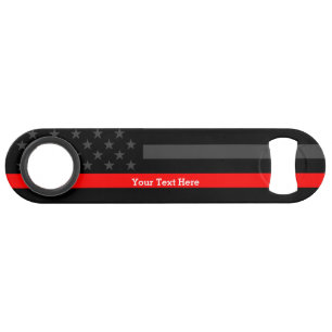 Een dunne rode lijn voor de VS - vlag voor persoon Speed Flessenopener