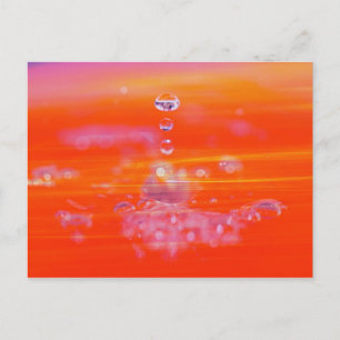 Een dynamisch water in rood water met vuur briefkaart