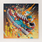 Een dynamische hardloopschoen ontketend legpuzzel (Horizontaal)