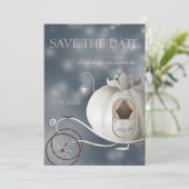 Een echt feilloos tale bruiloft bespaart de datum save the date (Staand voorkant)