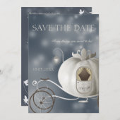 Een echt feilloos tale bruiloft bespaart de datum save the date (Voorkant / Achterkant)