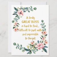 Een echt geweldige baas, bedankt