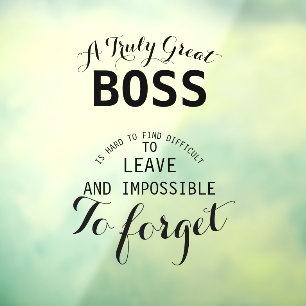 Een echt geweldige Baas-bedankt met cadeaubon voor Raamsticker