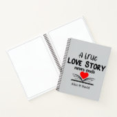 Een echt liefdesverhaal eindigt nooit notitieboek (Binnen)