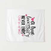 Een echt liefdesverhaal is nooit afgelopen wandkleed (Voorkant (horizontaal))