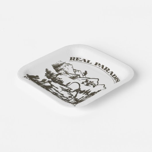 Een echt paradijs dat jaagt en Vist Papieren Bordje (Gebogen)