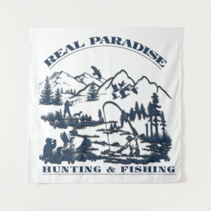 Een echt paradijs dat jaagt en Vist Wandkleed