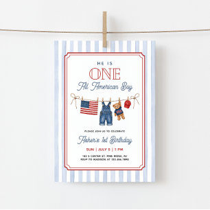 Een echte Amerikaanse jongen Patriotische 1e verja Kaart