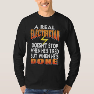 Een echte elektricien stoppen als hij koele retro t-shirt