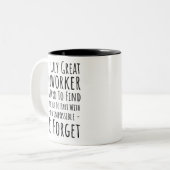 een echte goede collega tweekleurige koffiemok (Voorkant links)