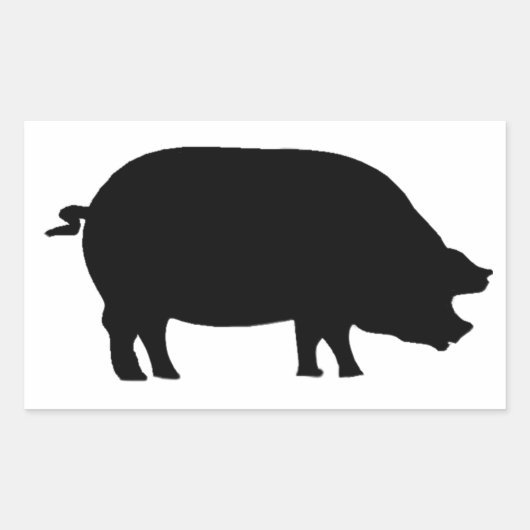 Een echte ham rechthoekige sticker (Voorkant)